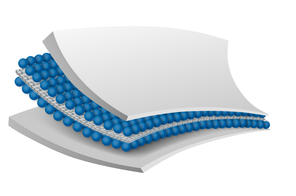 Layered Diagram TotalCore Airlaids Fibers and SAP