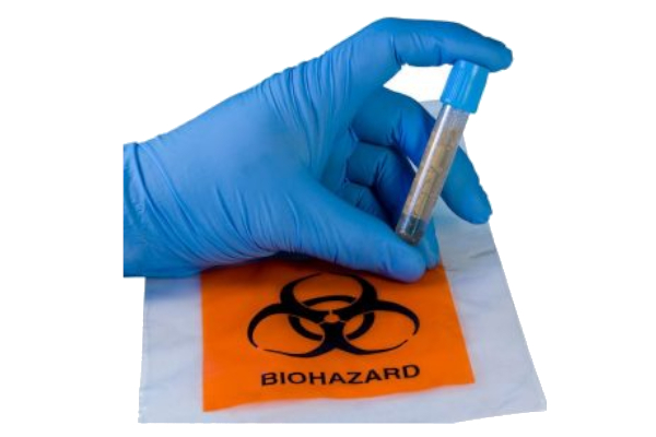  Absorbent pads are typically used in biohazard packaging