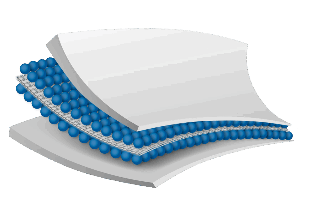 Layered Diagram TotalCore Airlaids Fibers and SAP